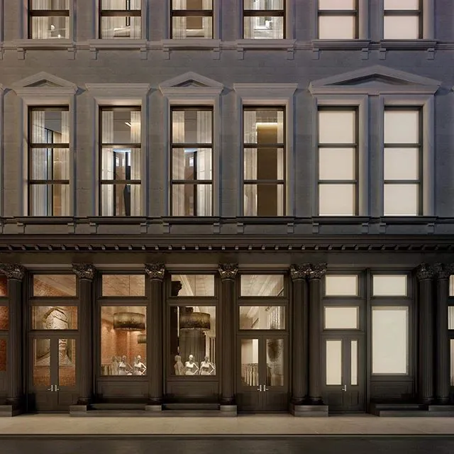 Rendering of a facade restoration for a building in SoHo