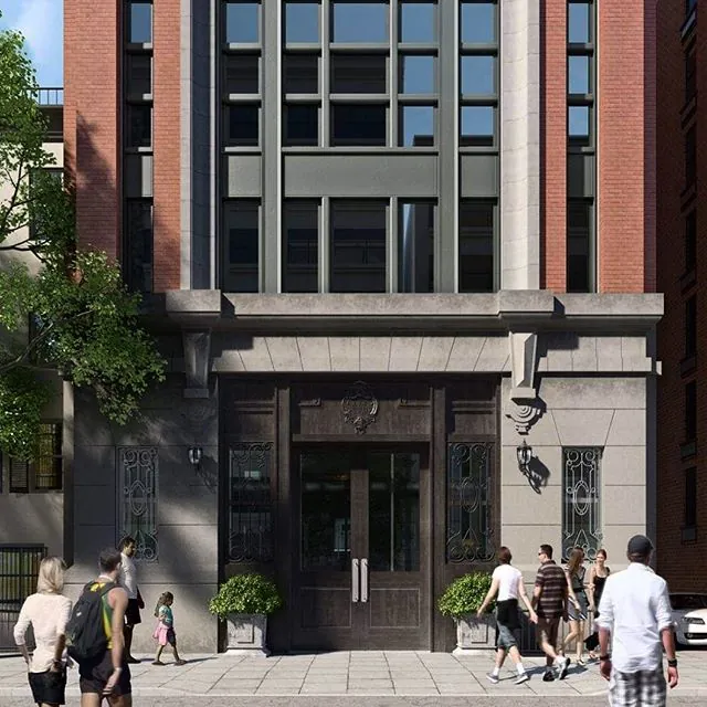 Rendering of a facade restoration for a landmarked building in Manhattan