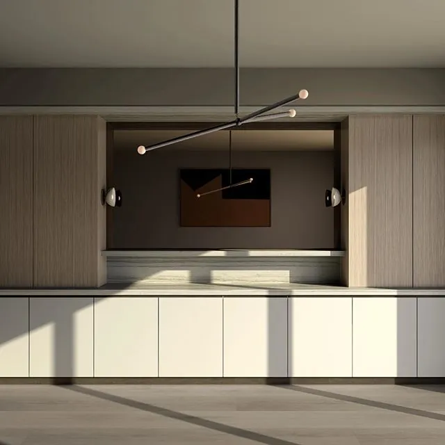 Interior rendering of a Williamsburg penthouse living area